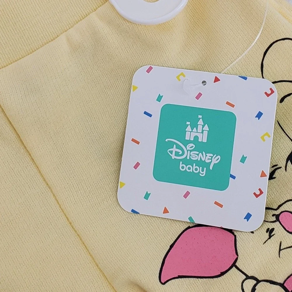 Disney Baby Winnie the Pooh Piglet Ruffle Sweatshirt Jogger‎ Set Yellow 0-3M New